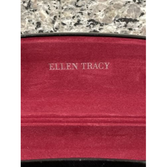 Ellen Tracy Glasses Case Black Hard Shell Red Interior - Picture 7 of 12